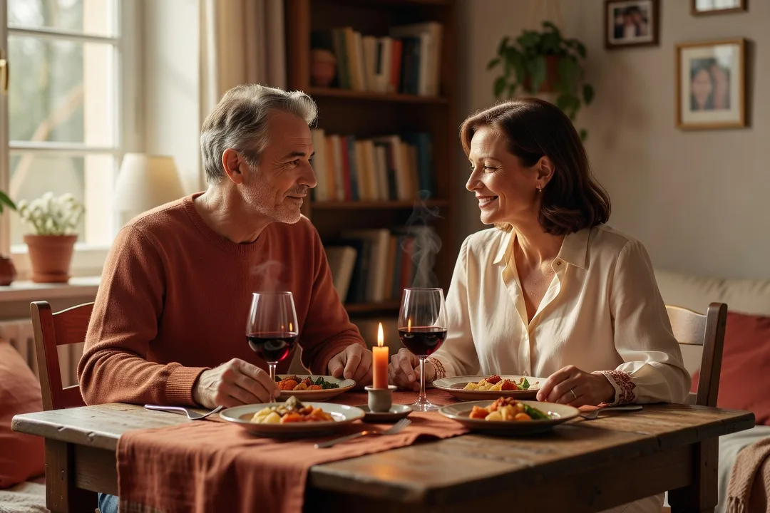 Un dîner à la maison, cadre propice pour aborder un sujet de fond sans pression.
